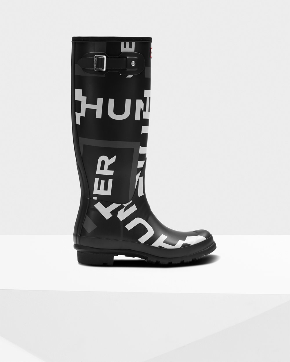 Bottes Hautes de Pluie Hunter Original Exploded Logo Femme Noir VGFPBYX-50